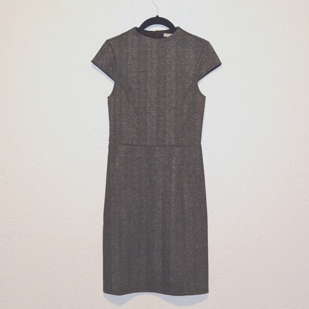 H&M Herringbone Cap Sleeve Dress
